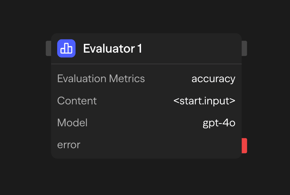 Evaluator Block Configuration