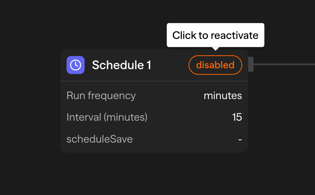 A disabled schedule